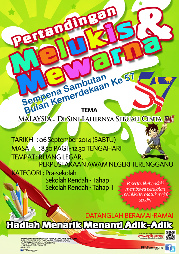 poster PERTANDINGAN MELUKIS DAN MEWARNA SEMPENA BULAN KEMERDEKAAN KE-57 2014 WEB